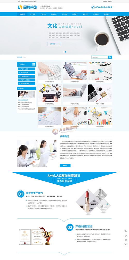 打造一體化營銷利器 藍色營銷型互聯網策劃類網站模板深度解析